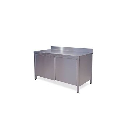 Tavolo Armadiato inox 100 x 70    H 85 cm Con Alzatina